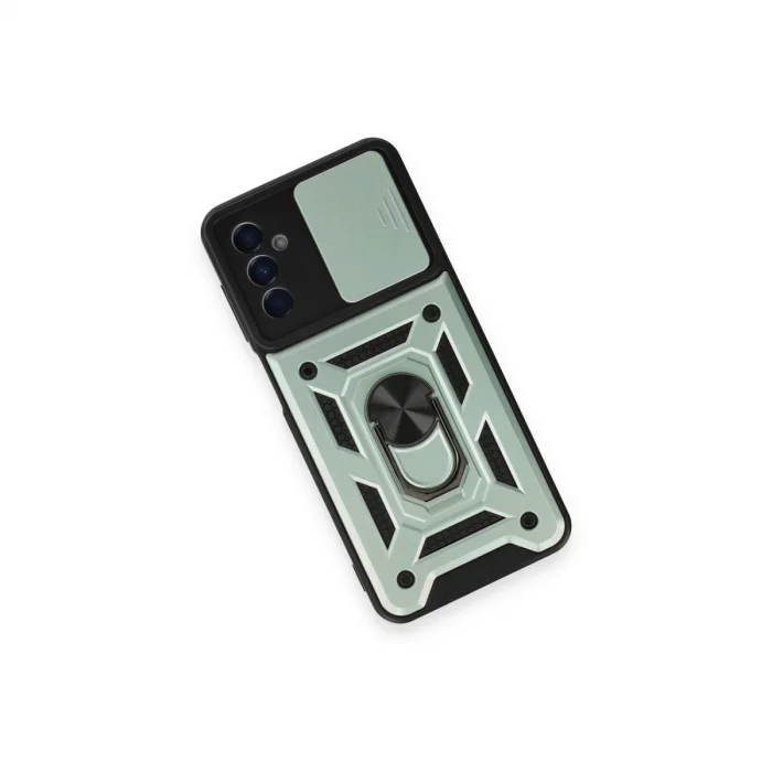 Samsung Galaxy M14 5g Kılıf Pars Lens Yüzüklü Silikon - Yeşil