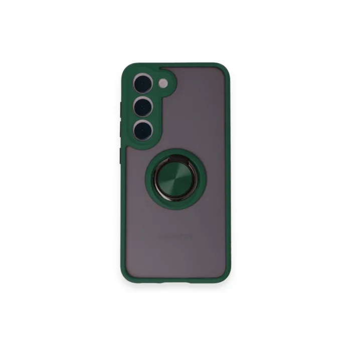 Samsung Galaxy M15 Kılıf Montreal Yüzüklü Silikon Kapak - Yeşil