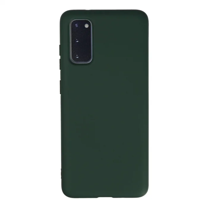 Samsung Galaxy S20 Kılıf Nano İçi Kadife Silikon - Koyu Yeşil