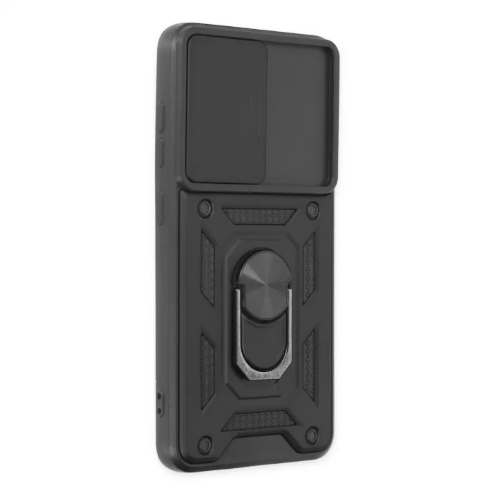 Samsung Galaxy S21 Fe Kılıf Pars Lens Yüzüklü Silikon - Siyah