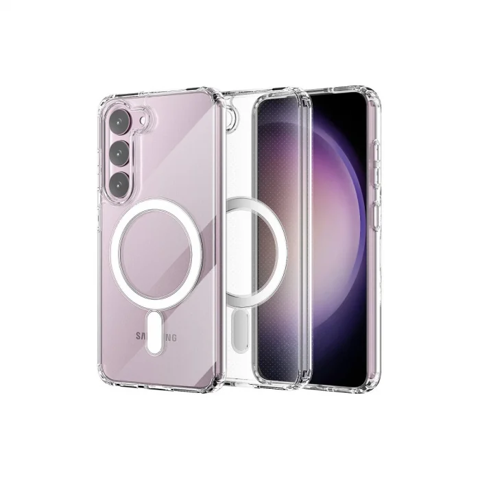 Samsung Galaxy S23 Kılıf Magneticsafe Şeffaf Silikon - Şeffaf