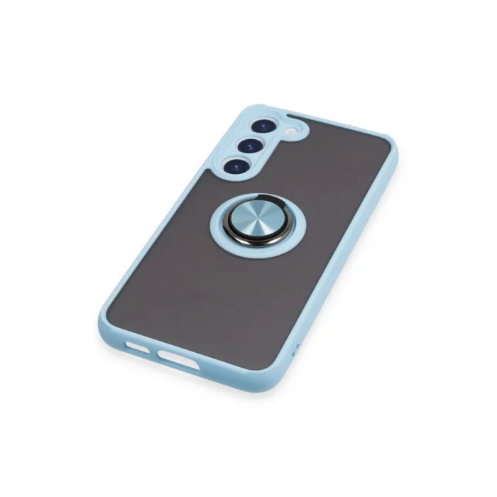 Samsung Galaxy S23 Plus Kılıf Montreal Yüzüklü Silikon Kapak - Buz Mavi