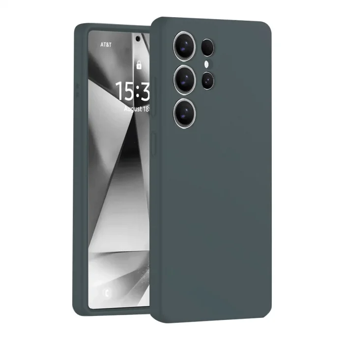 Samsung Galaxy S25 Ultra Kılıf Nano İçi Kadife Silikon - Koyu Yeşil