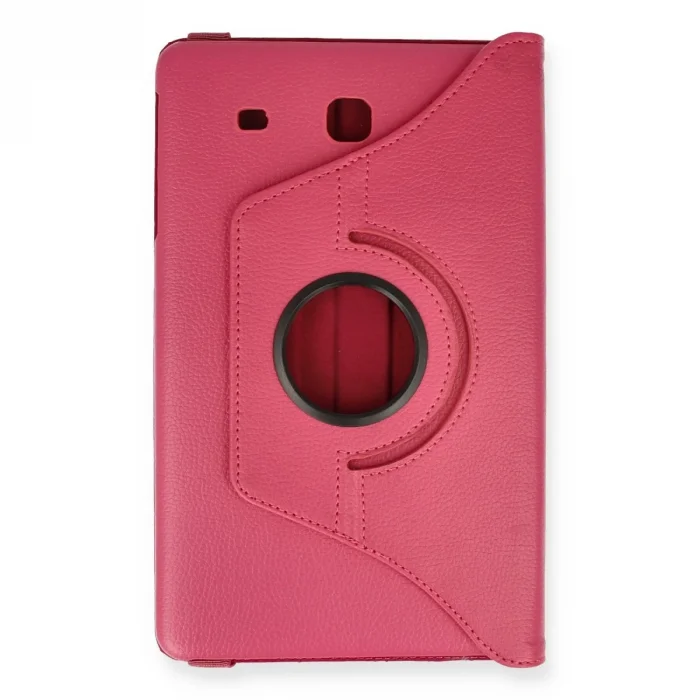 Samsung Galaxy T560 Tab E 9.7 Kılıf 360 Tablet Deri Kılıf - Pembe