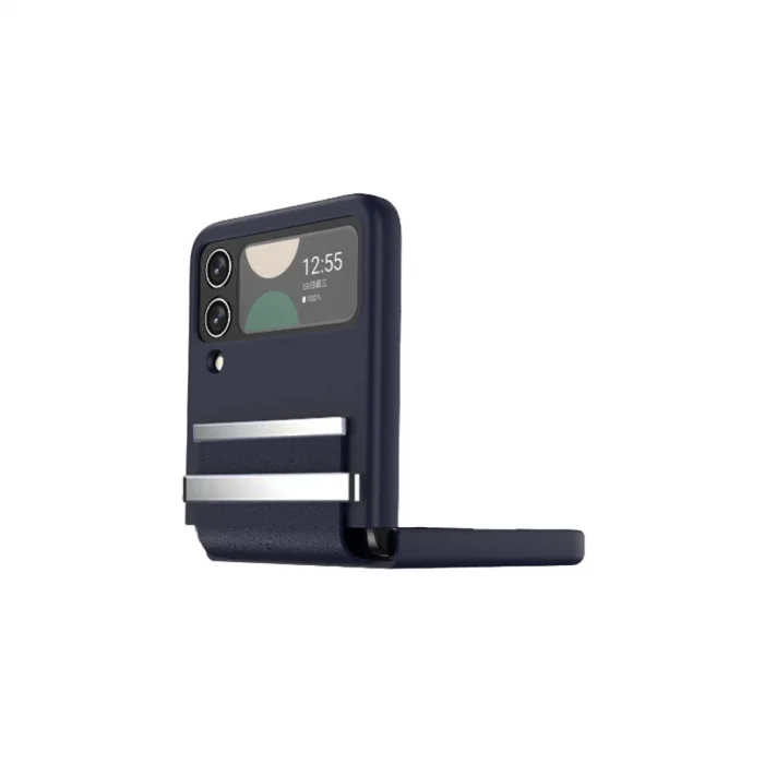 Samsung Galaxy Z Flip 4 Kılıf Belt Flip Kapak - Lacivert