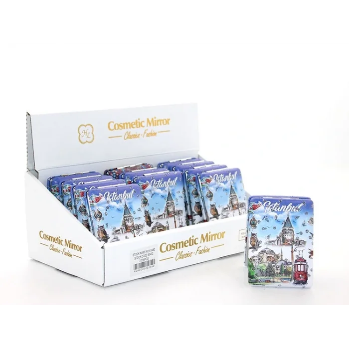 Taşlı İstanbul Tasarımı El Aynası Kalın Alk2482