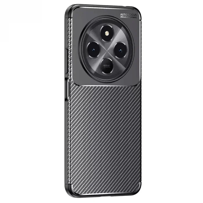 Tecno Spark 30 Kılıf Auto Focus Karbon Kapak - Siyah