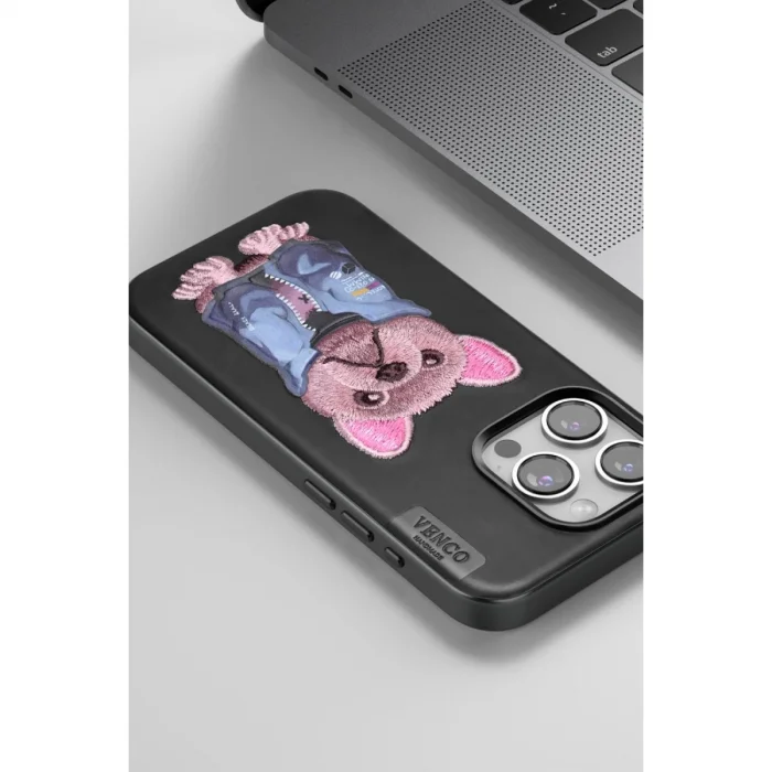 Venco İphone 15 Pro Cute Desenli Kapak - Siyah