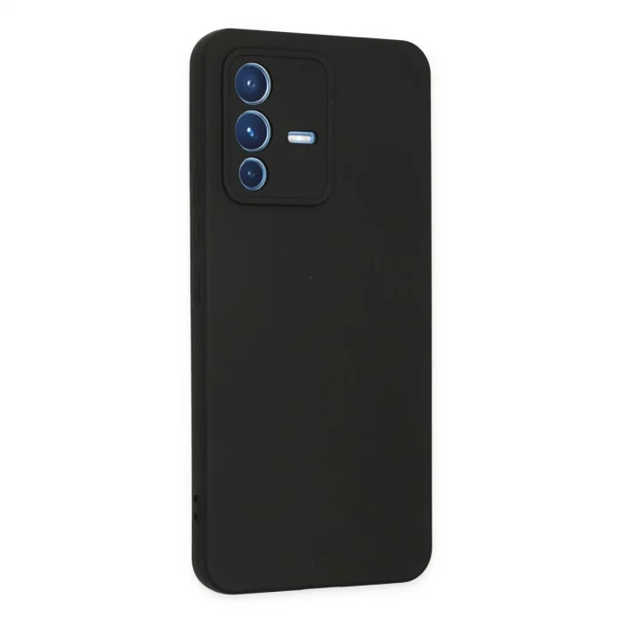 Vivo V23 5g Kılıf Nano İçi Kadife Silikon - Siyah