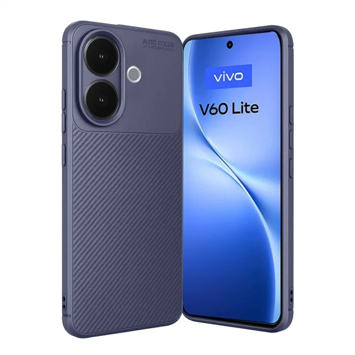 Vivo V60 Lite Auto Focus Karbon Kapak - Lacivert