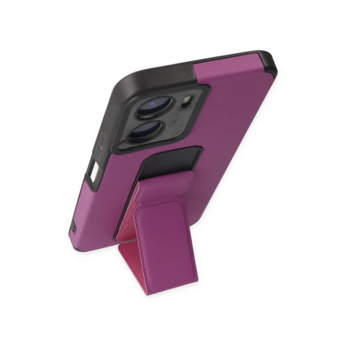 Vivo Y16 Kılıf Mega Standlı Silikon - Mor