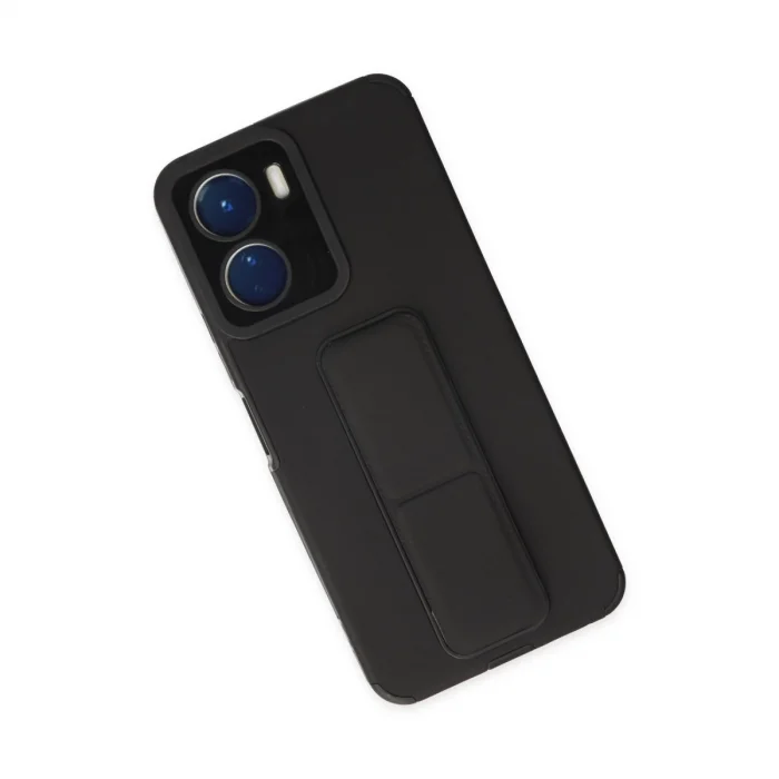 Vivo Y16 Kılıf Mega Standlı Silikon - Siyah