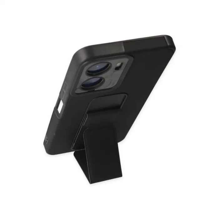 Vivo Y16 Kılıf Mega Standlı Silikon - Siyah