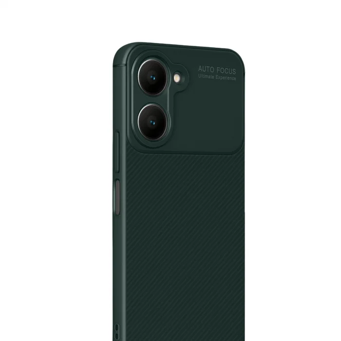 Vivo Y18 Kılıf Auto Focus Karbon Kapak - Koyu Yeşil