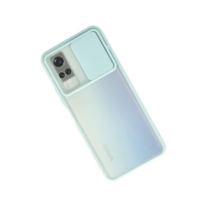 Vivo Y53s Kılıf Palm Buzlu Kamera Sürgülü Silikon - Turkuaz