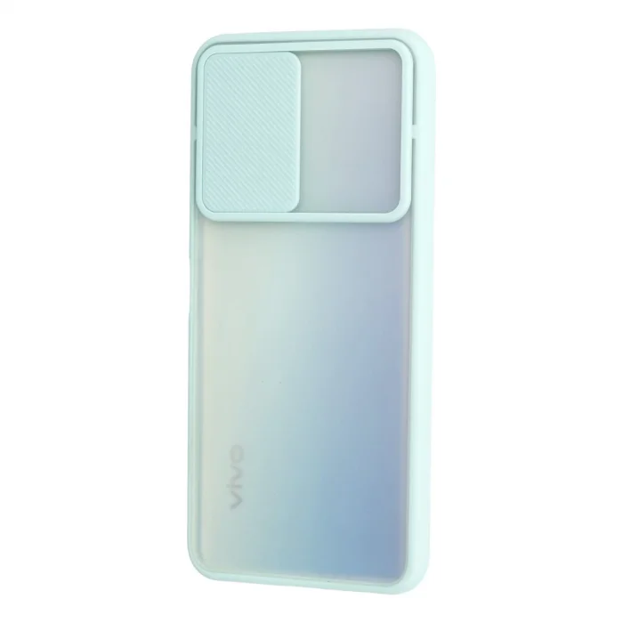 Vivo Y53s Kılıf Palm Buzlu Kamera Sürgülü Silikon - Turkuaz