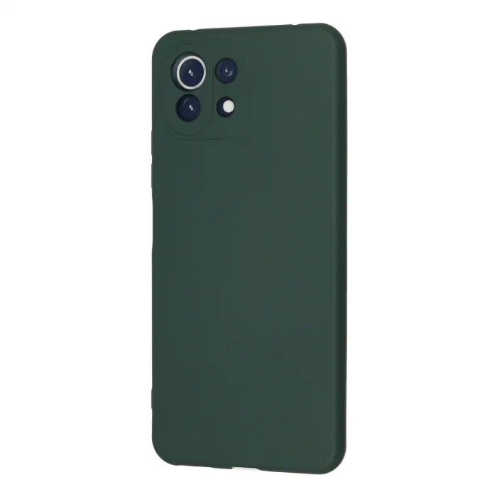 Xiaomi Mi 11 Lite Kılıf Nano İçi Kadife Silikon - Koyu Yeşil