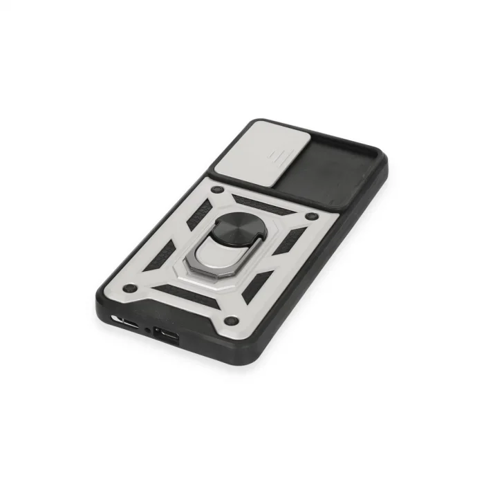 Xiaomi Mi 12t Pro Kılıf Pars Lens Yüzüklü Silikon - Gümüş