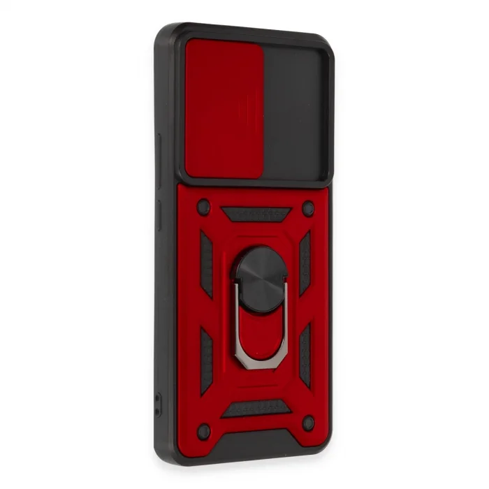 Xiaomi Mi 12t Pro Kılıf Pars Lens Yüzüklü Silikon - Kırmızı