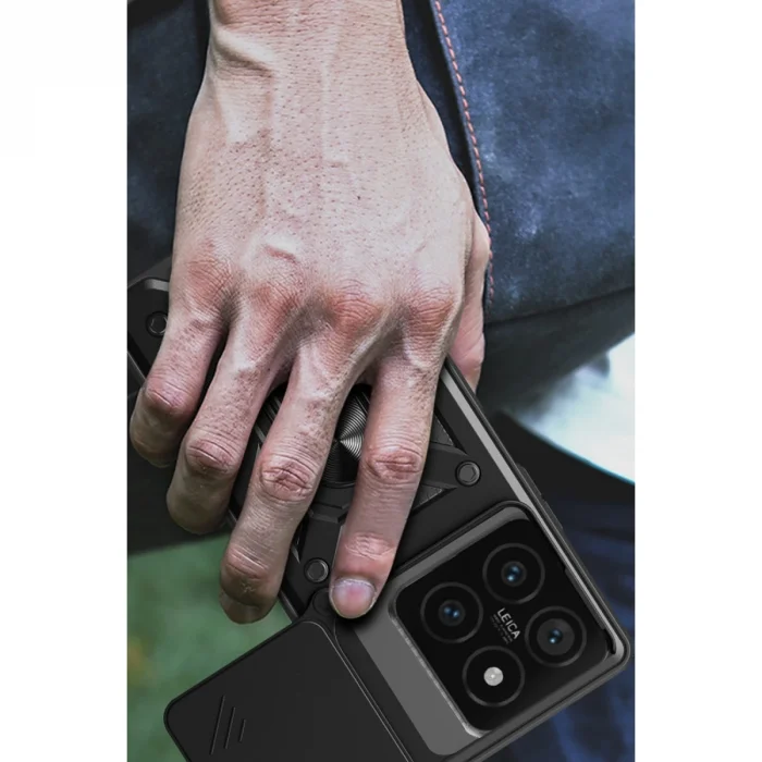 Xiaomi Mi 14t Pro Kılıf Pars Lens Yüzüklü Silikon - Kırmızı