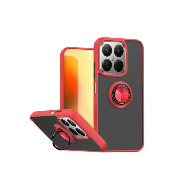 Xiaomi Mi 15t Montreal Yüzüklü Silikon Kapak - Kırmızı