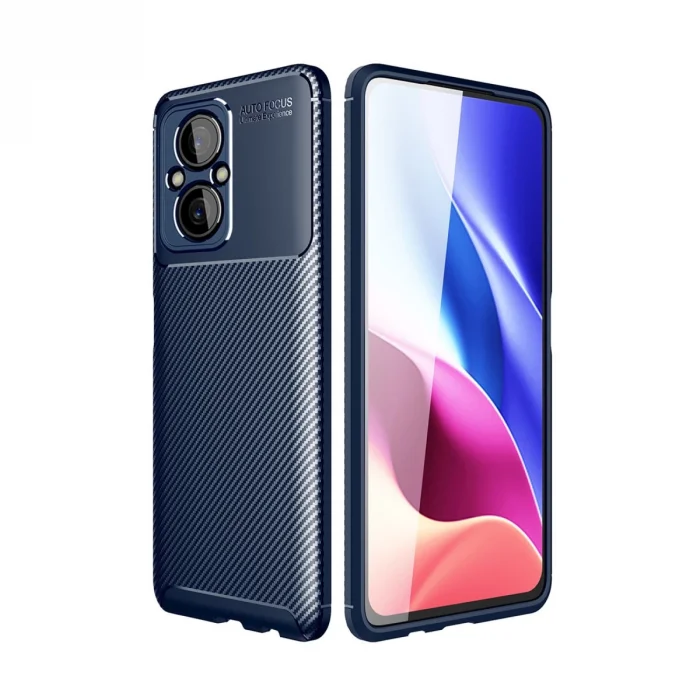 Xiaomi Poco M5 Kılıf Auto Focus Karbon Kapak - Lacivert
