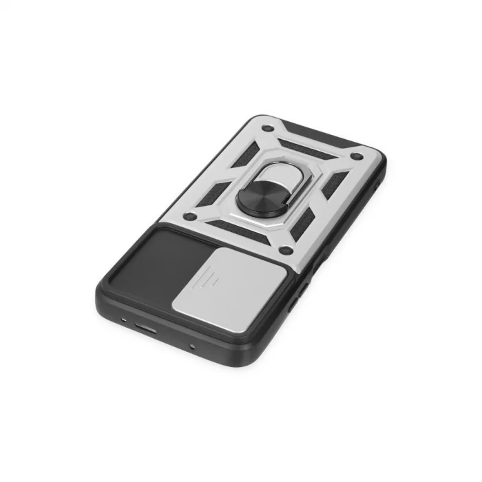 Xiaomi Poco X3 Gt Kılıf Pars Lens Yüzüklü Silikon - Gümüş