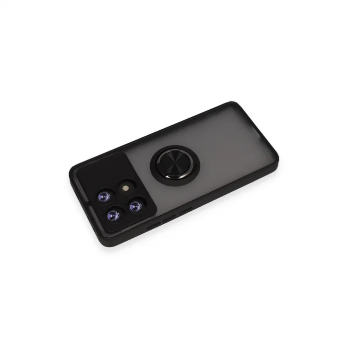 Xiaomi Poco X6 Pro Kılıf Montreal Yüzüklü Silikon Kapak - Siyah