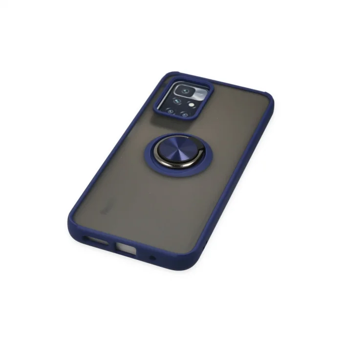 Xiaomi Redmi 10 2022 Kılıf Montreal Yüzüklü Silikon Kapak - Lacivert