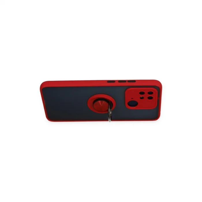 Xiaomi Redmi 10c Kılıf Montreal Yüzüklü Silikon Kapak - Kırmızı