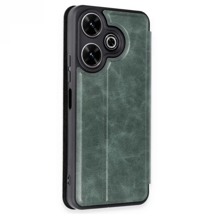 Xiaomi Redmi 13 4g Kılıf Flip Cover - Koyu Yeşil