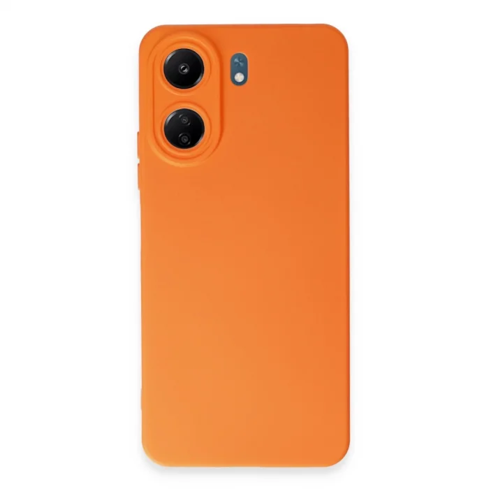 Xiaomi Redmi 13c Kılıf Nano İçi Kadife Silikon - Turuncu