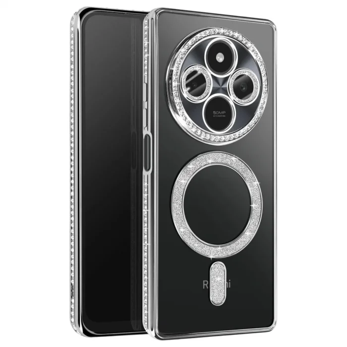 Xiaomi Redmi 14c Joke Simli Magneticsafe Kılıf - Gümüş