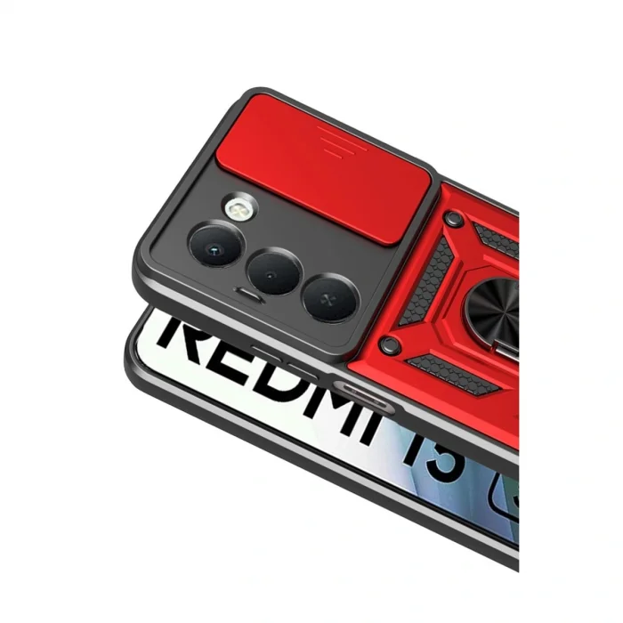 Xiaomi Redmi 15 4g Pars Lens Yüzüklü Silikon - Kırmızı