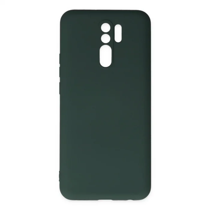 Xiaomi Redmi 9 Kılıf Nano İçi Kadife Silikon - Koyu Yeşil
