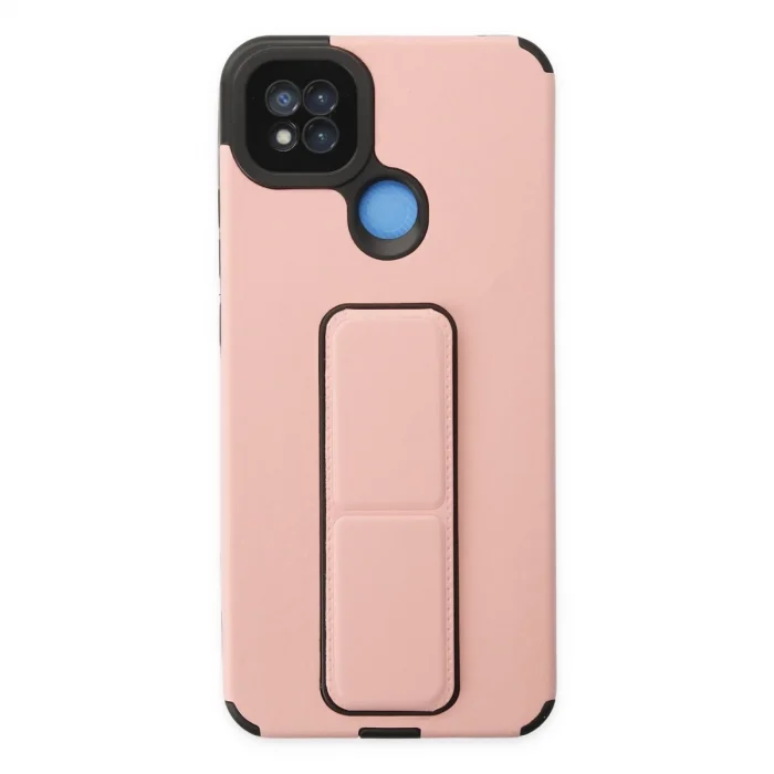 Xiaomi Redmi 9c Kılıf Mega Standlı Silikon - Pudra