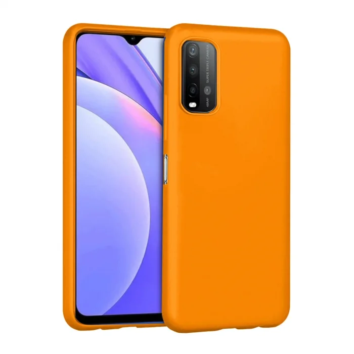 Xiaomi Redmi 9t Kılıf Nano İçi Kadife Silikon - Turuncu