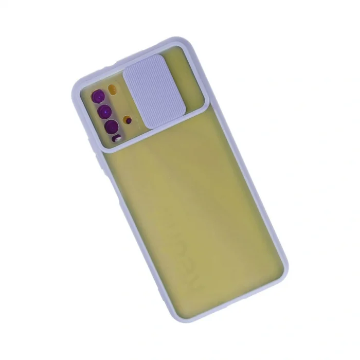 Xiaomi Redmi 9t Kılıf Palm Buzlu Kamera Sürgülü Silikon - Lila