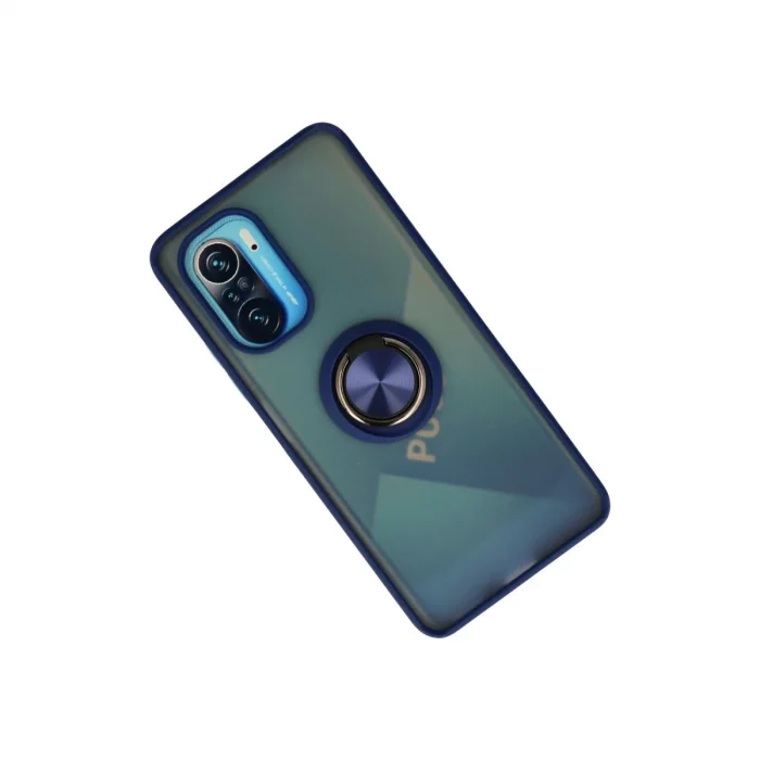 Xiaomi Redmi K40 Kılıf Montreal Yüzüklü Silikon Kapak - Lacivert