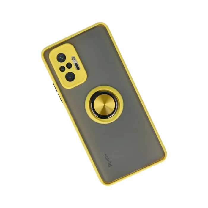 Xiaomi Redmi Note 10 Pro Kılıf Montreal Yüzüklü Silikon Kapak - Sarı