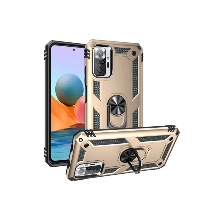 Xiaomi Redmi Note 10 Pro Kılıf Sofya Yüzüklü Silikon Kapak - Gold