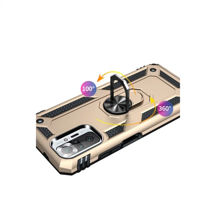 Xiaomi Redmi Note 10 Pro Kılıf Sofya Yüzüklü Silikon Kapak - Gold