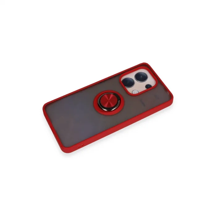 Xiaomi Redmi Note 13 4g Kılıf Montreal Yüzüklü Silikon Kapak - Kırmızı