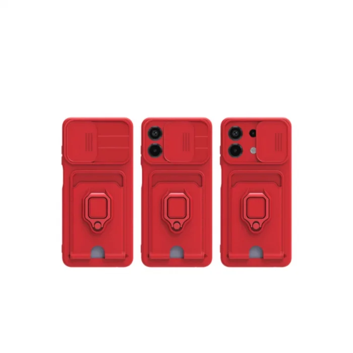 Xiaomi Redmi Note 13 4g Kılıf Zuma Kartvizitli Yüzüklü Silikon - Pembe