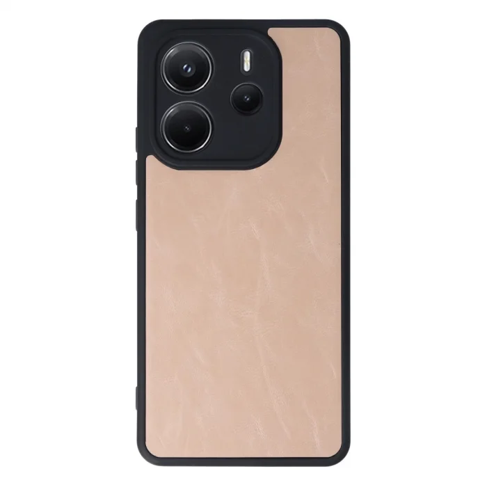 Xiaomi Redmi Note 14 4g Kılıf Aras Deri Kapak - Pudra
