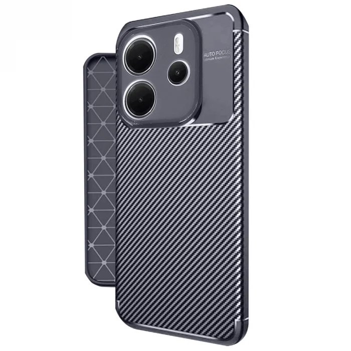 Xiaomi Redmi Note 14 4g Kılıf Auto Focus Karbon Kapak - Lacivert