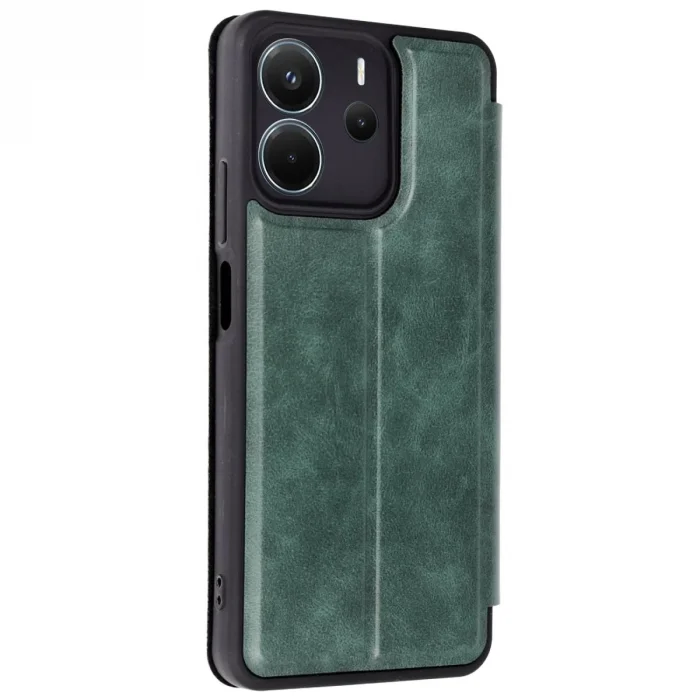 Xiaomi Redmi Note 14 4g Kılıf Flip Cover - Koyu Yeşil