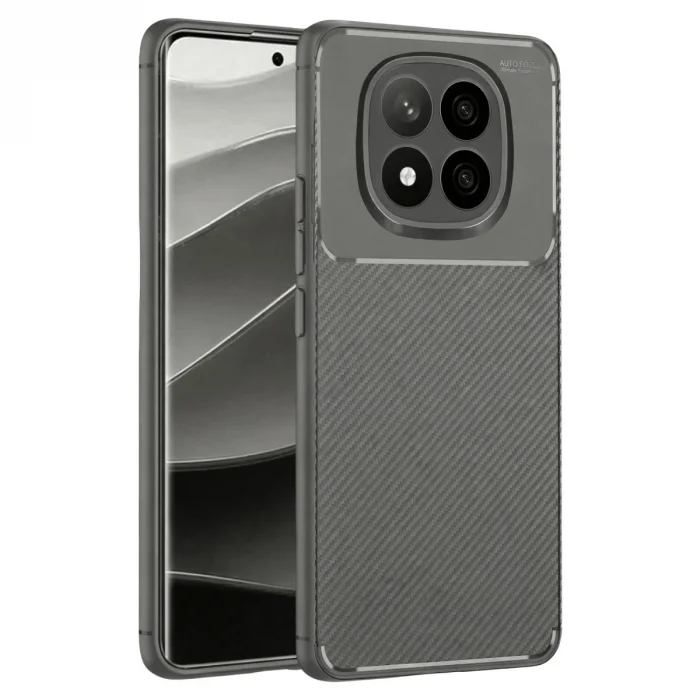 Xiaomi Redmi Note 14 Pro Plus Kılıf Auto Focus Karbon Kapak - Gri