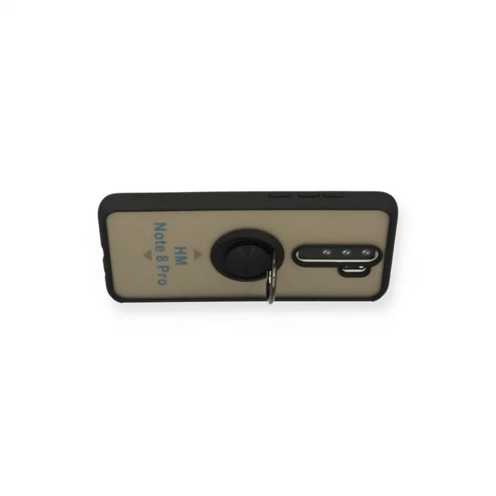 Xiaomi Redmi Note 8 Pro Kılıf Montreal Yüzüklü Silikon Kapak - Siyah