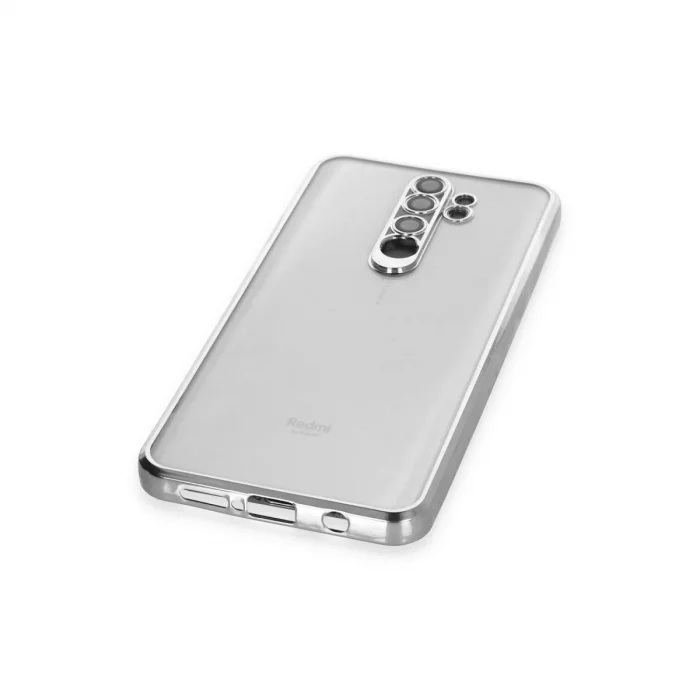 Xiaomi Redmi Note 8 Pro Kılıf Razer Lensli Silikon - Gümüş